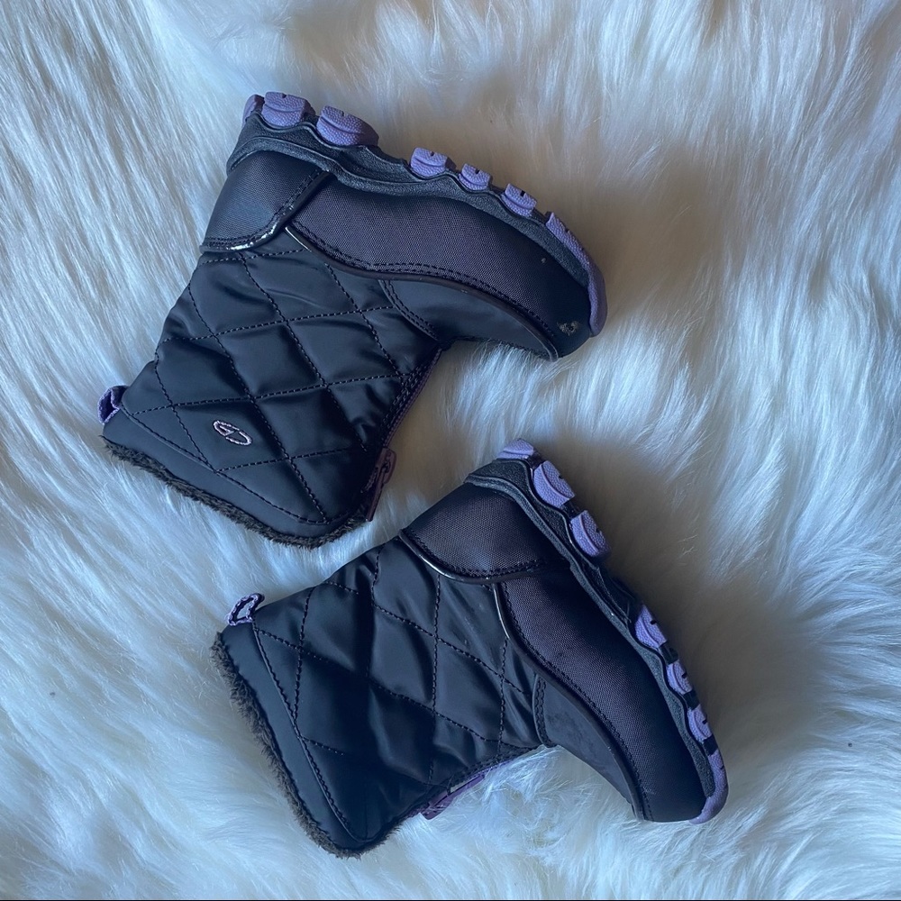 C9 by Champion Black and Purple Quilted Kids Boots
